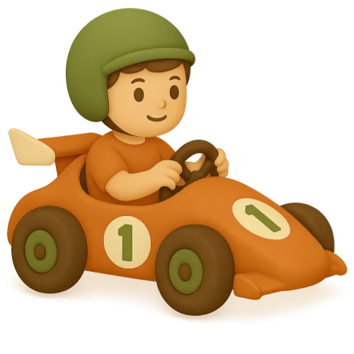 Carte personalizată pentru copii cu aventuri de curse palpitante