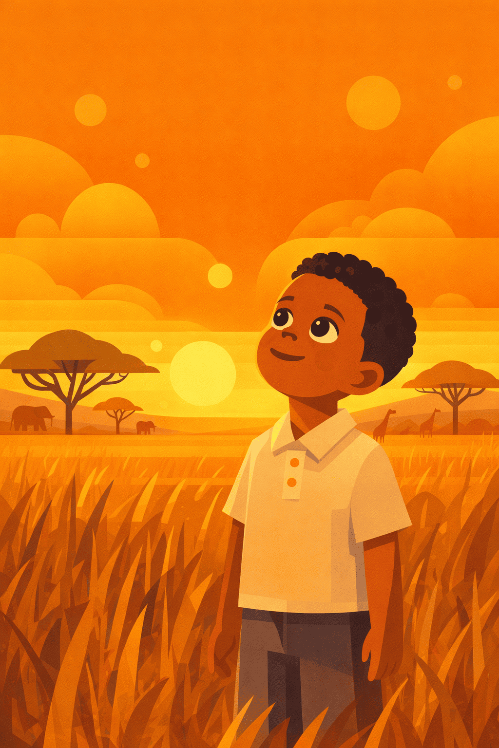 Ilustrație pentru Sub cerul savanei aurii